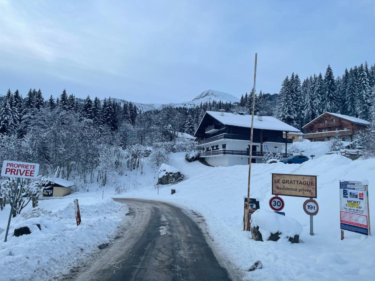 Studio Turquoise Quartier Grattague Vue Montblanc Saint-Gervais-les-Bains Exterior foto