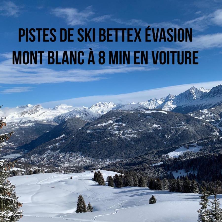 Studio Turquoise Quartier Grattague Vue Montblanc Saint-Gervais-les-Bains Exterior foto